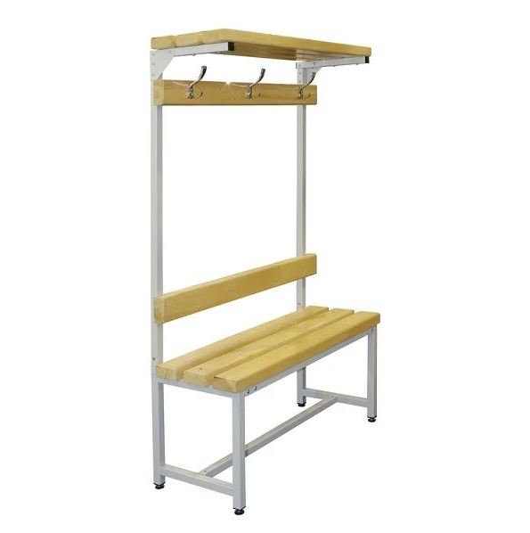 Heavy Duty Multi-Functional Bench with Coat Hooks - Galvanized Steel Frame for Gym Locker Rooms, Bathrooms & Changing Areas