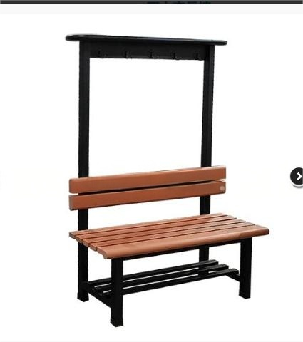 Heavy Duty Multi-Functional Bench with Coat Hooks - Galvanized Steel Frame for Gym Locker Rooms, Bathrooms & Changing Areas