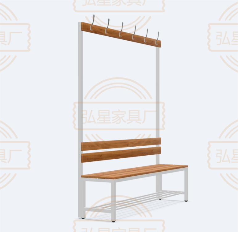 Corrosion Resistant Stainless Steel Bench with Hooks - Perfect for Bathrooms and Wet Environments