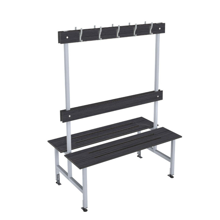 Double-Sided Dressing Bench - Galvanized Steel Frame & Compact Laminate (HPL) Seat for Gym Locker Rooms