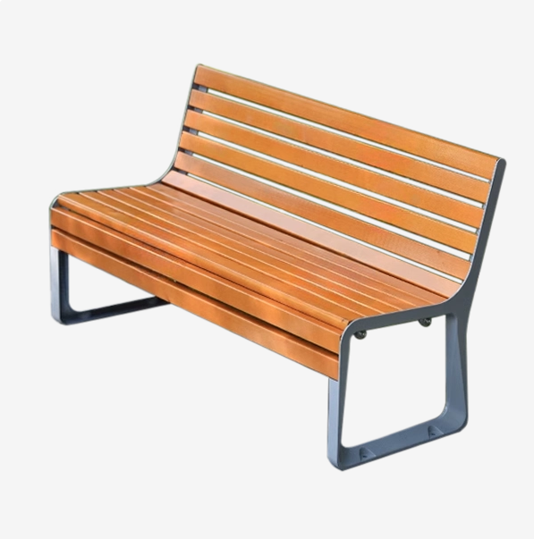 Heavy-Duty Colorful Bench with Backrest – Modular Fiberglass Seating for Streetscapes & Malls