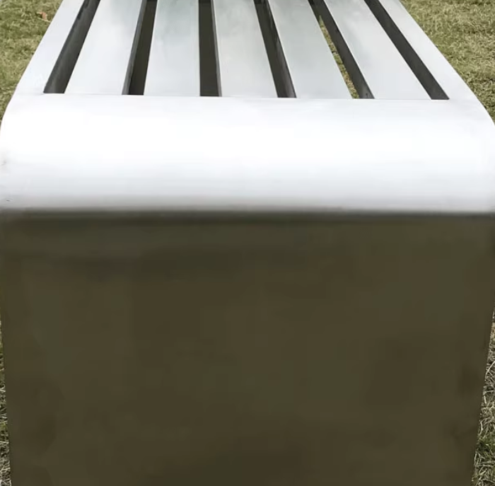 Commercial Grade White Slatted Outdoor Bench – Heavy-Duty All-Weather Seating for Parks, Malls & Office Courtyards