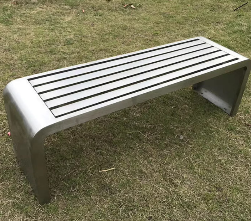 Commercial Grade White Slatted Outdoor Bench – Heavy-Duty All-Weather Seating for Parks, Malls & Office Courtyards