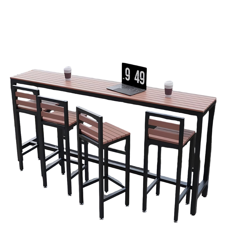 Outdoor Bar Height Table & Stool Set - Weather Resistant Patio Pub Furniture for Decks & Balconies