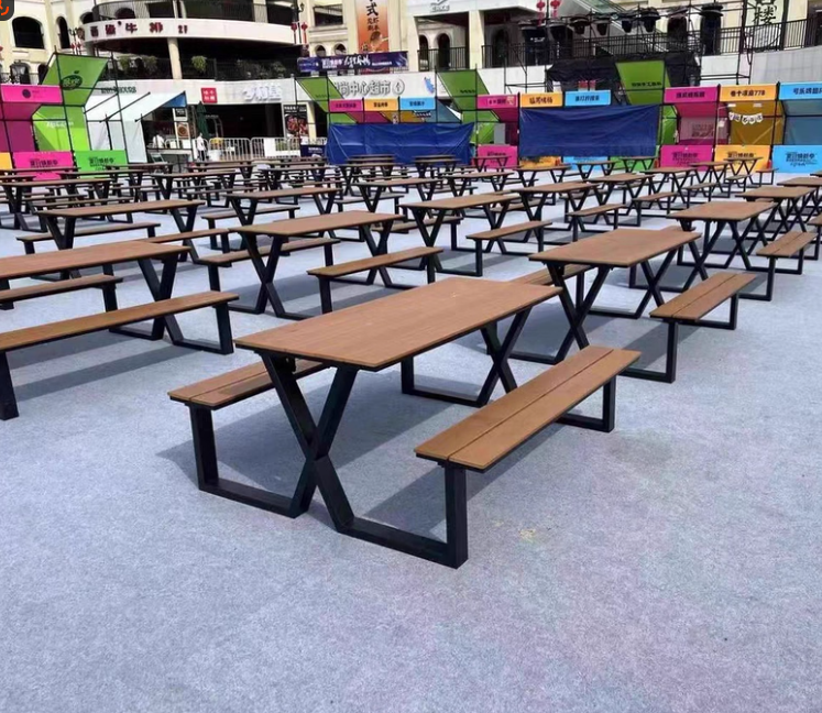 Commercial Grade Outdoor Picnic Table & Bench Set - Weather Resistant Patio Dining Furniture for Restaurants & Parks