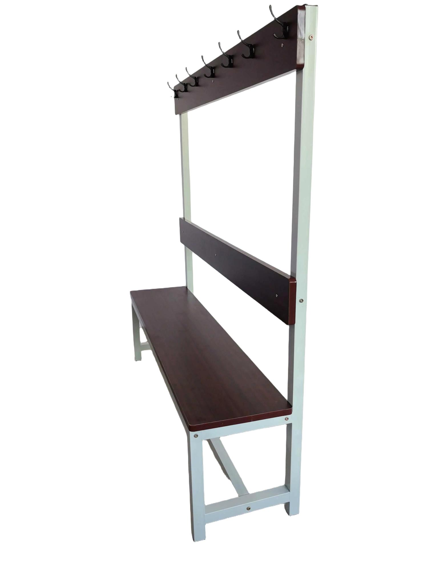 3-in-1 Entryway Bench with Coat Rack and Shelf - Industrial Style Hall Tree for Gyms & Locker Rooms
