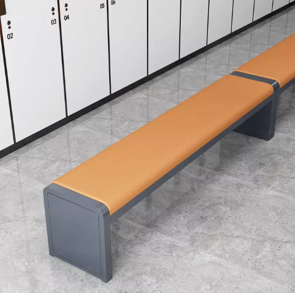 Soft Padded Long Bench Sofa Stool Bathroom Changing Stool Shoe Changing Stool Mall Gym Long Bench with Backrest and Soft Padding