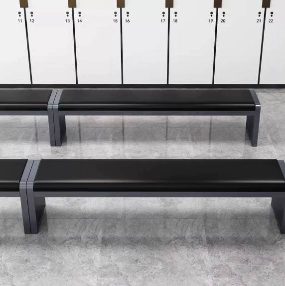 Soft Padded Long Bench Sofa Stool Bathroom Changing Stool Shoe Changing Stool Mall Gym Long Bench with Backrest and Soft Padding