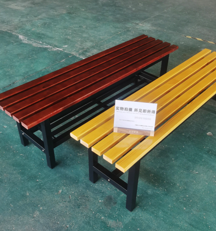 Heavy Duty Slatted Wood Bench with Metal Frame - Indoor & Outdoor Entryway and Seating Bench