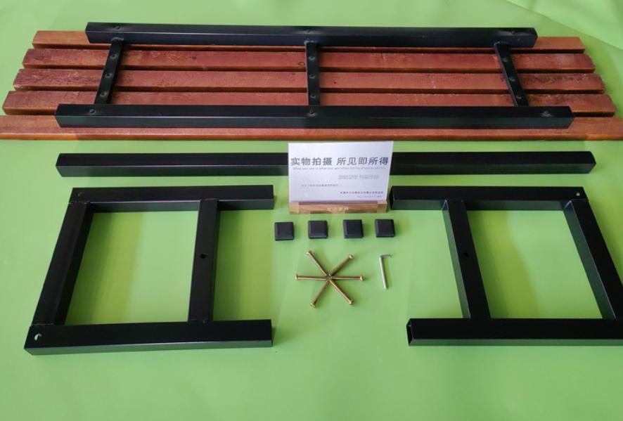 Heavy Duty Slatted Wood Bench with Metal Frame - Indoor & Outdoor Entryway and Seating Bench