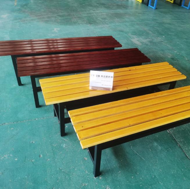 Heavy Duty Slatted Wood Bench with Metal Frame - Indoor & Outdoor Entryway and Seating Bench