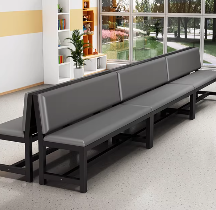 Long Bench Soft Cushion Gym Stadium Technician Room Waiting Backrest Rest Area Long Chair Sofa Shoe Changing Stool