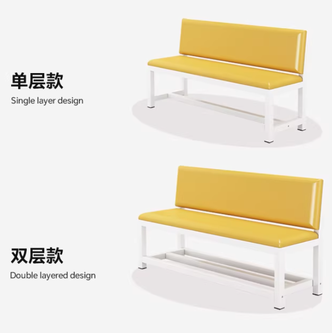 Long Bench Soft Cushion Gym Stadium Technician Room Waiting Backrest Rest Area Long Chair Sofa Shoe Changing Stool