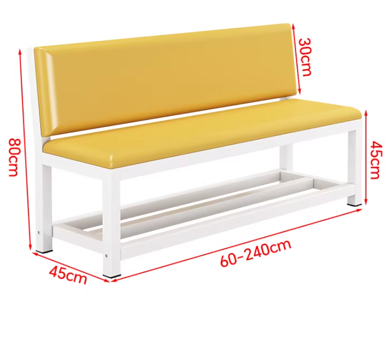 Long Bench Soft Cushion Gym Stadium Technician Room Waiting Backrest Rest Area Long Chair Sofa Shoe Changing Stool