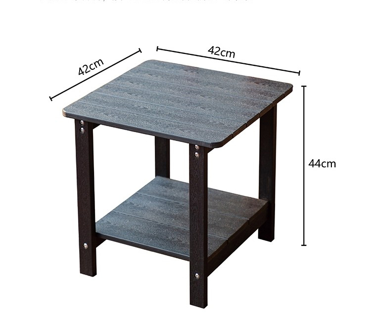Wooden Retro Windproof Sunproof Anti-corrosion Outdoor Coffee Table Square Stool Suitable for Patio Balcony