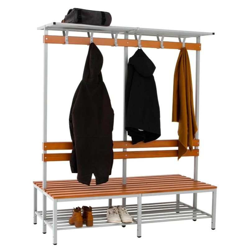 3-in-1 Entryway Hall Tree with Coat Rack, Shoe Storage Bench & Top Shelf - Wood & Metal Frame Organizer for Hallway, Foyer