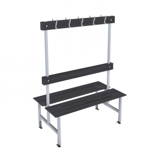 Double-Sided Dressing Bench - Galvanized Steel Frame & Compact Laminate (HPL) Seat for Gym Locker Rooms