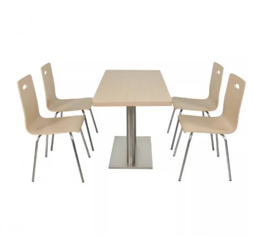 KFC Milk Tea Burger Shop Restaurant School Canteen Table and Chair Set Snack Shop Fast Food Table and Chair Set 4-Seater