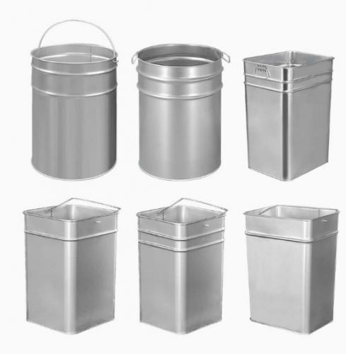 Outdoor Trash Can Inner Bucket Galvanized Steel Sheet Outdoor Waste Bin Inner Cylinder Round Square Iron Bucket Trash Can Liner