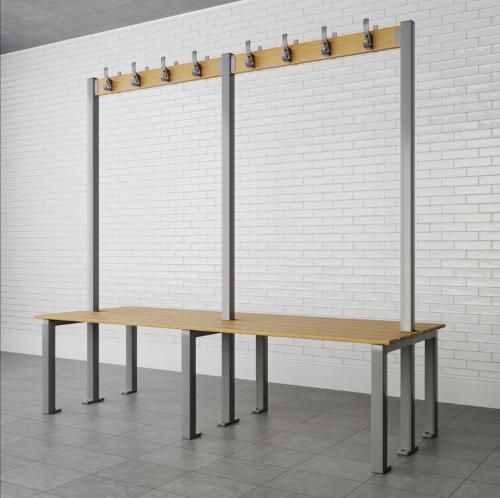 Double Sided Island Bench Seat, Sturdy Outdoor Indoor Dual Use Dining Bench for Kitchen Island & Patio